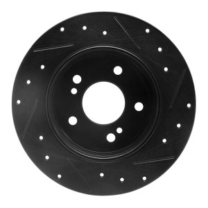 Chrysler Crossfire Brake Rotor (1) - Rear Left - R1 Concepts - Drilled & Slotted - Black - `87-`15